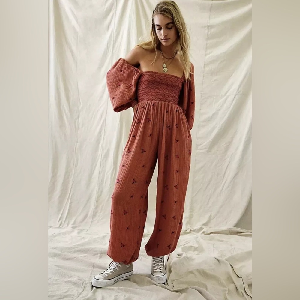 Free People Rust Jumpsuit